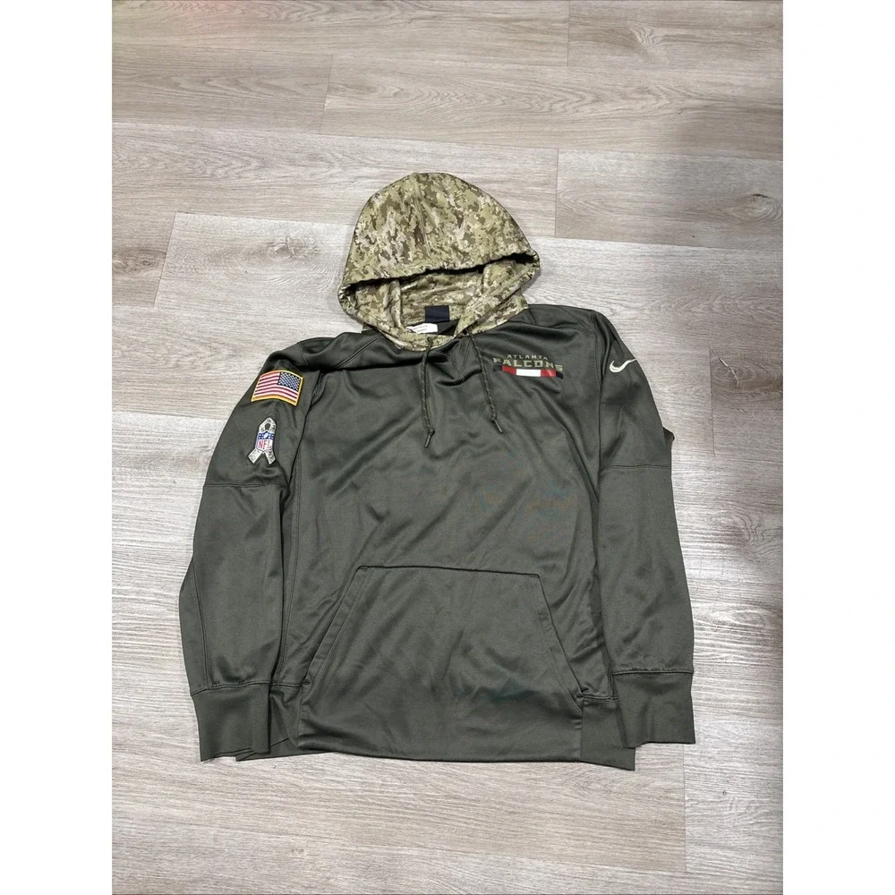 Atlanta Falcons Hoodie Men L Salute To Service Nike NFL Pullover Team Issues